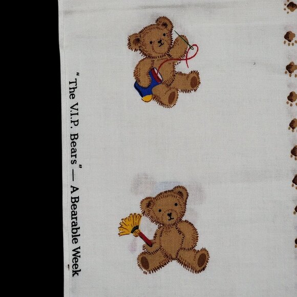 Cranston Print Works The VIP Bears Alphabet Bears & A Bearable Week Fabric - Picture 5 of 6